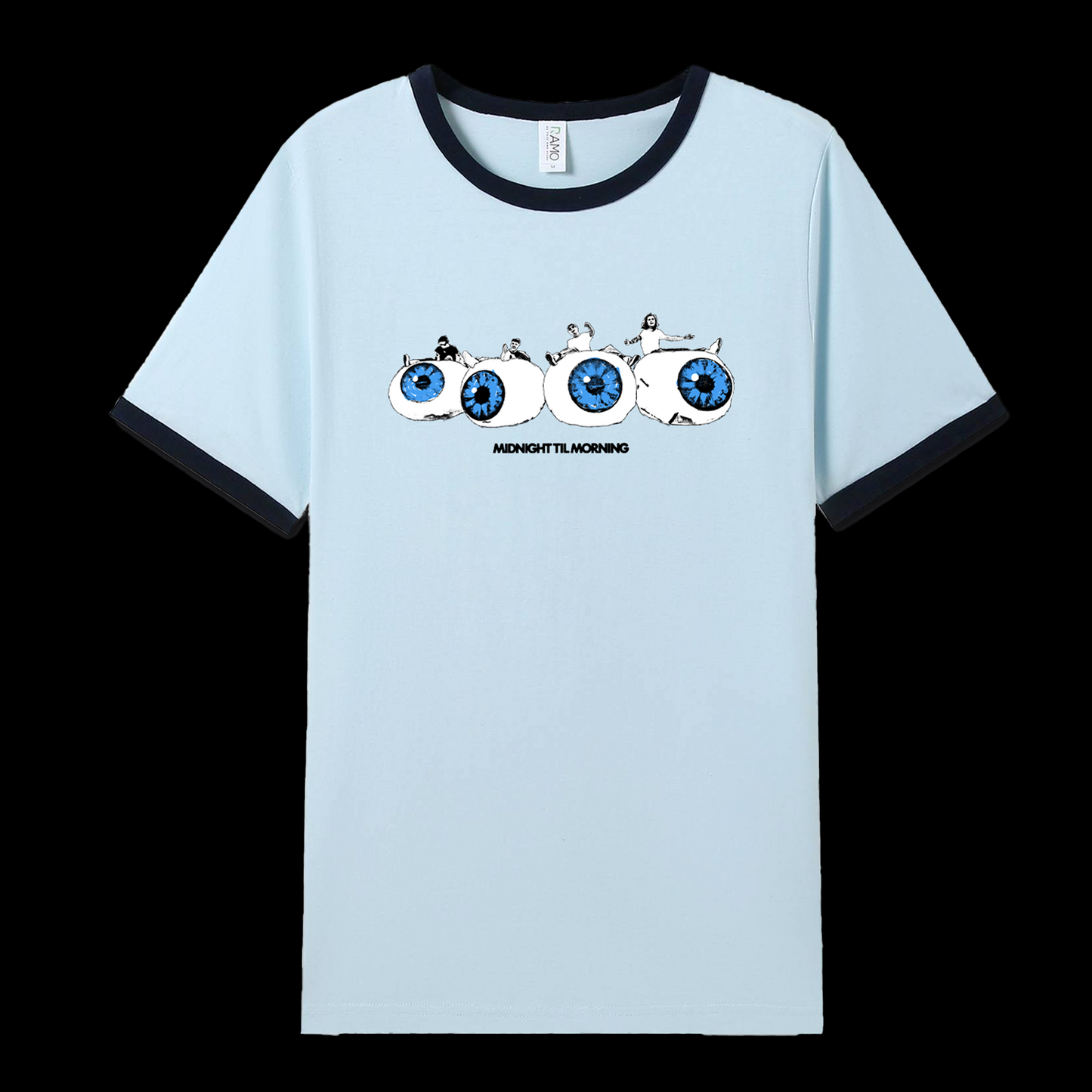 Midnight Til Morning - 'Navy Eyes' Ringer Tee