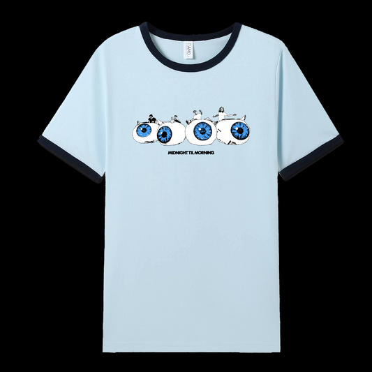Midnight Til Morning - 'Navy Eyes' Ringer Tee
