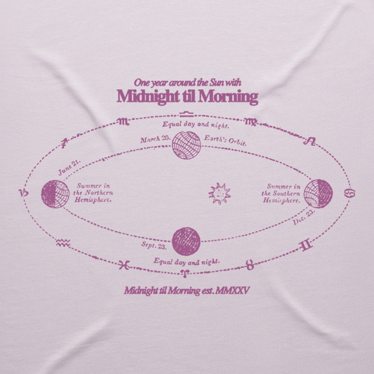 Might Til Morning "Lap Around The Sun" Orchid T Shirt