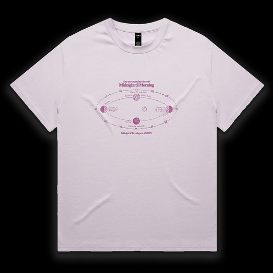 Might Til Morning "Lap Around The Sun" Orchid T Shirt