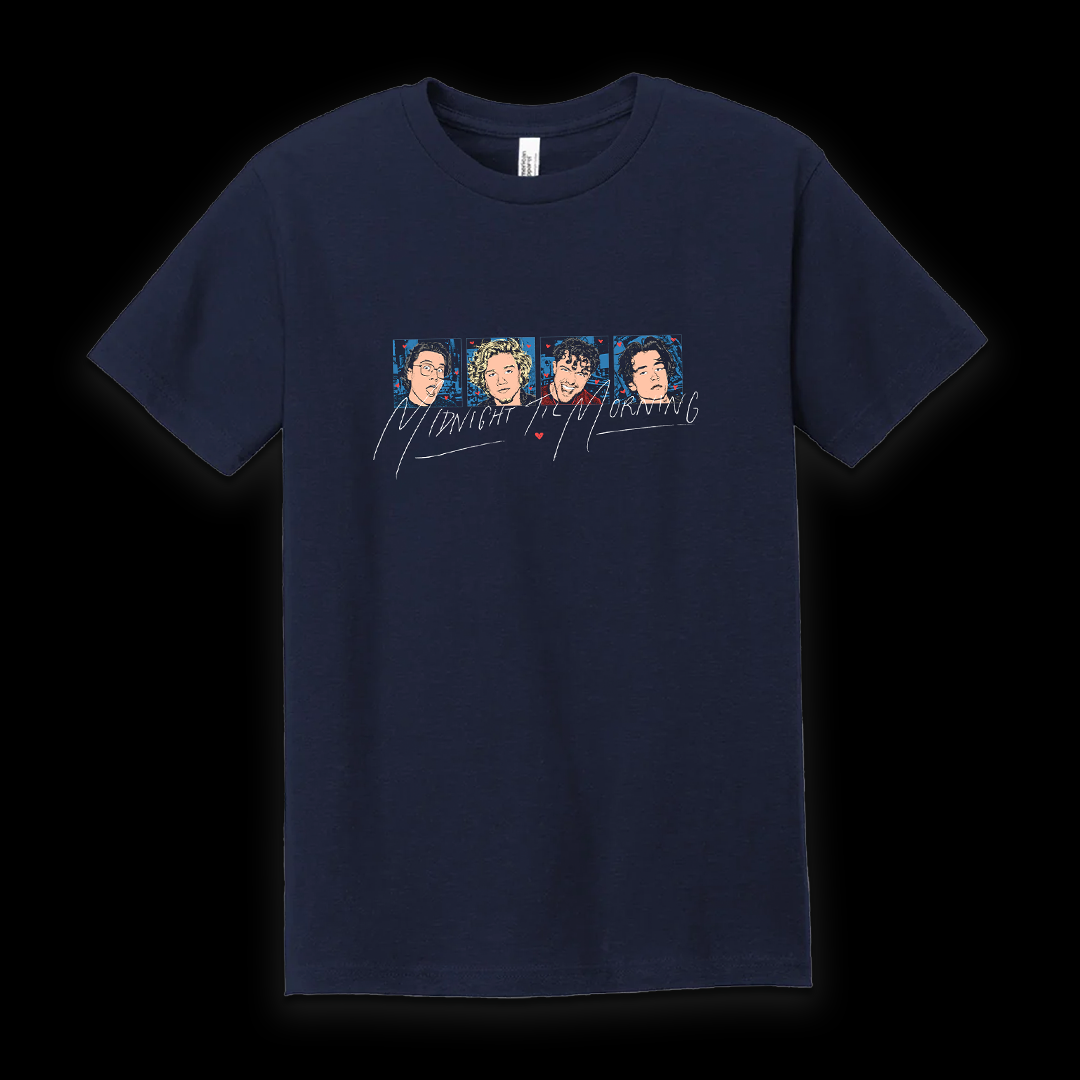 Midnight Til Morning - "Illustrated Faces" Navy T Shirt (Discord Exclusive)
