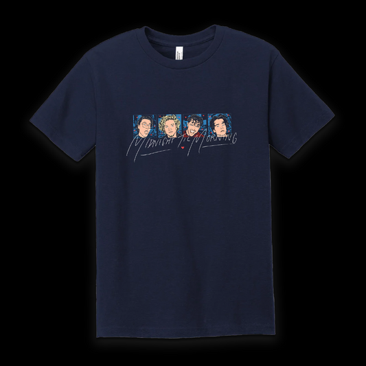 Midnight Til Morning - "Illustrated Faces" Navy T Shirt (Discord Exclusive)